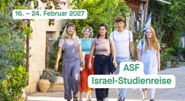 Junge Menschen spazieren durch Jerusalem. Ankündigung für die ASF Studienreise 2027